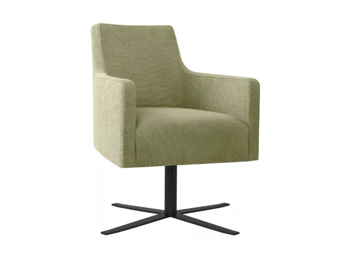 NANCY PO01 - Trestle-based fabric chair with armrests and metal base _ New Life